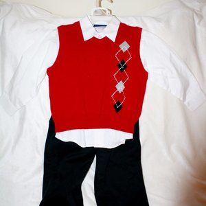 Dockers shirt, vest, and pant outfit.  Size 5T